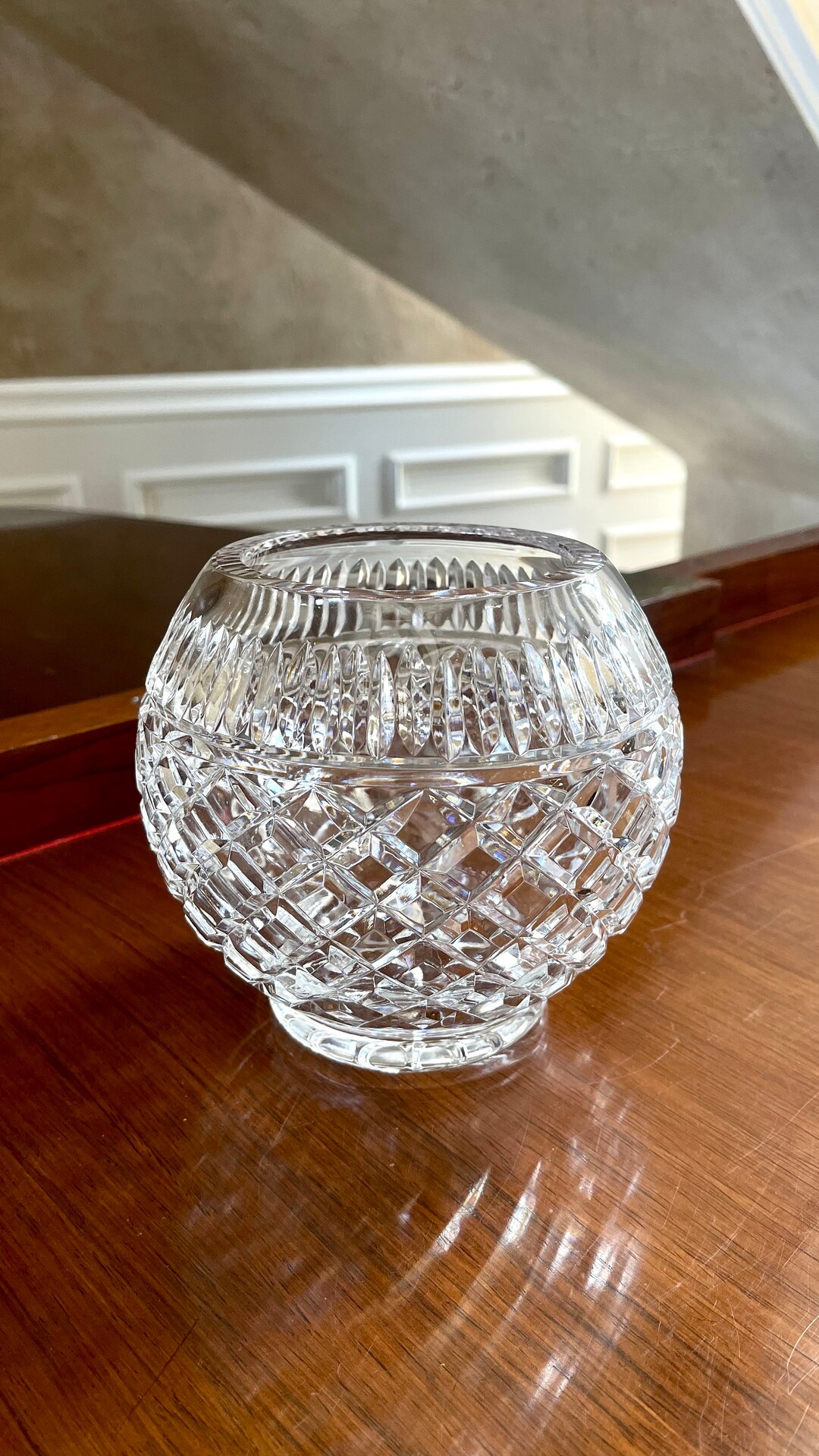 Hand Cut Lead Crystal Rose Bowl Crystal Candleholder Crystal Potpourri