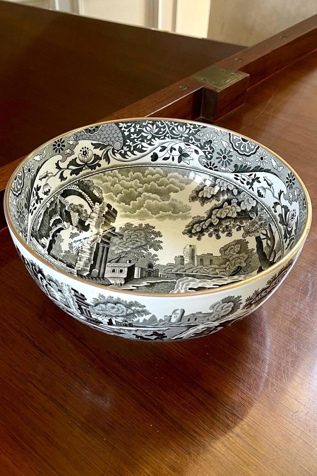 Spode Black Italian 9 3/8” Salad Serving Bowl Made in England - Etsy
