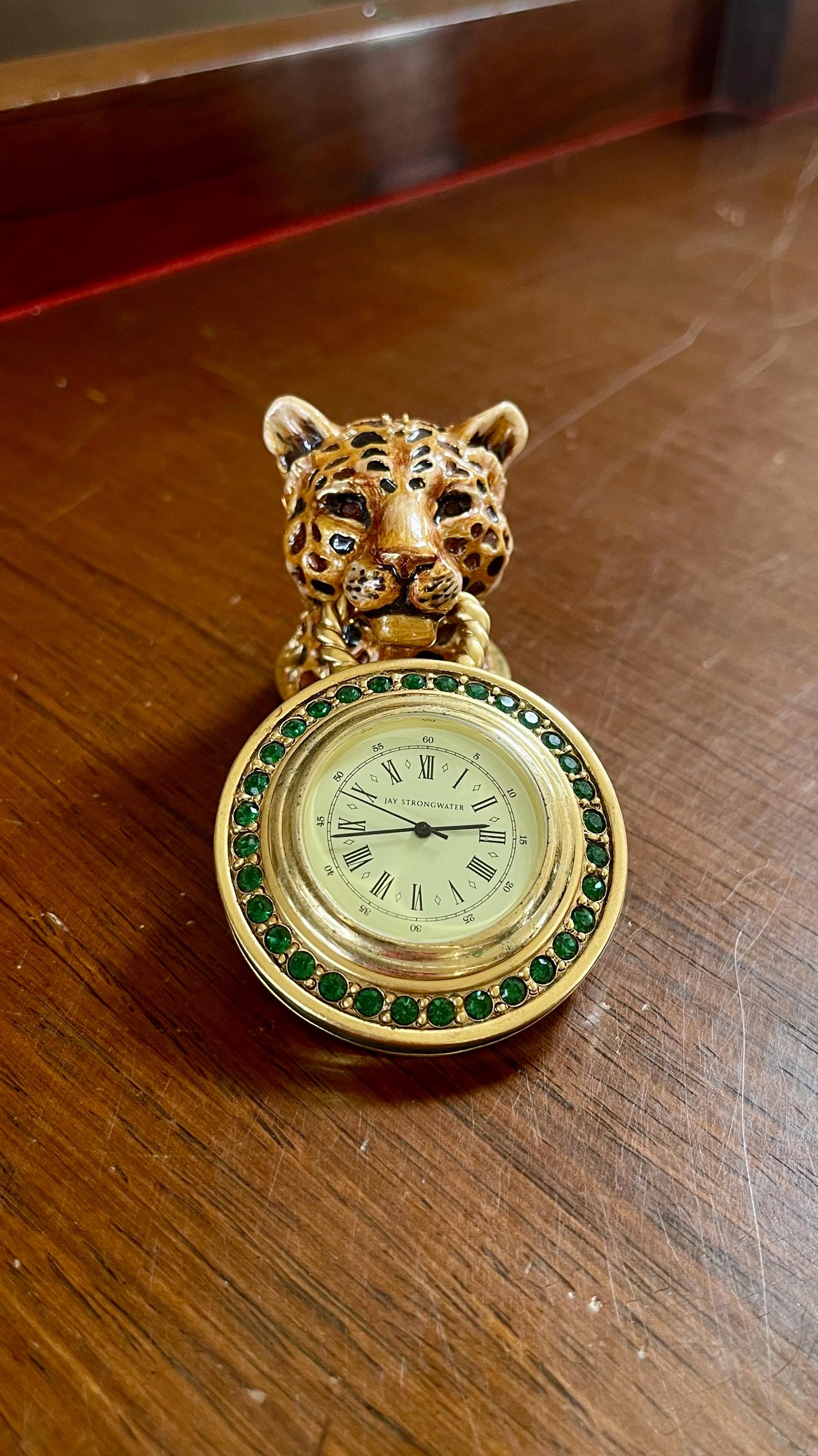 Jay Strongwater “walter” Leopard Door Knocker Clock - Etsy