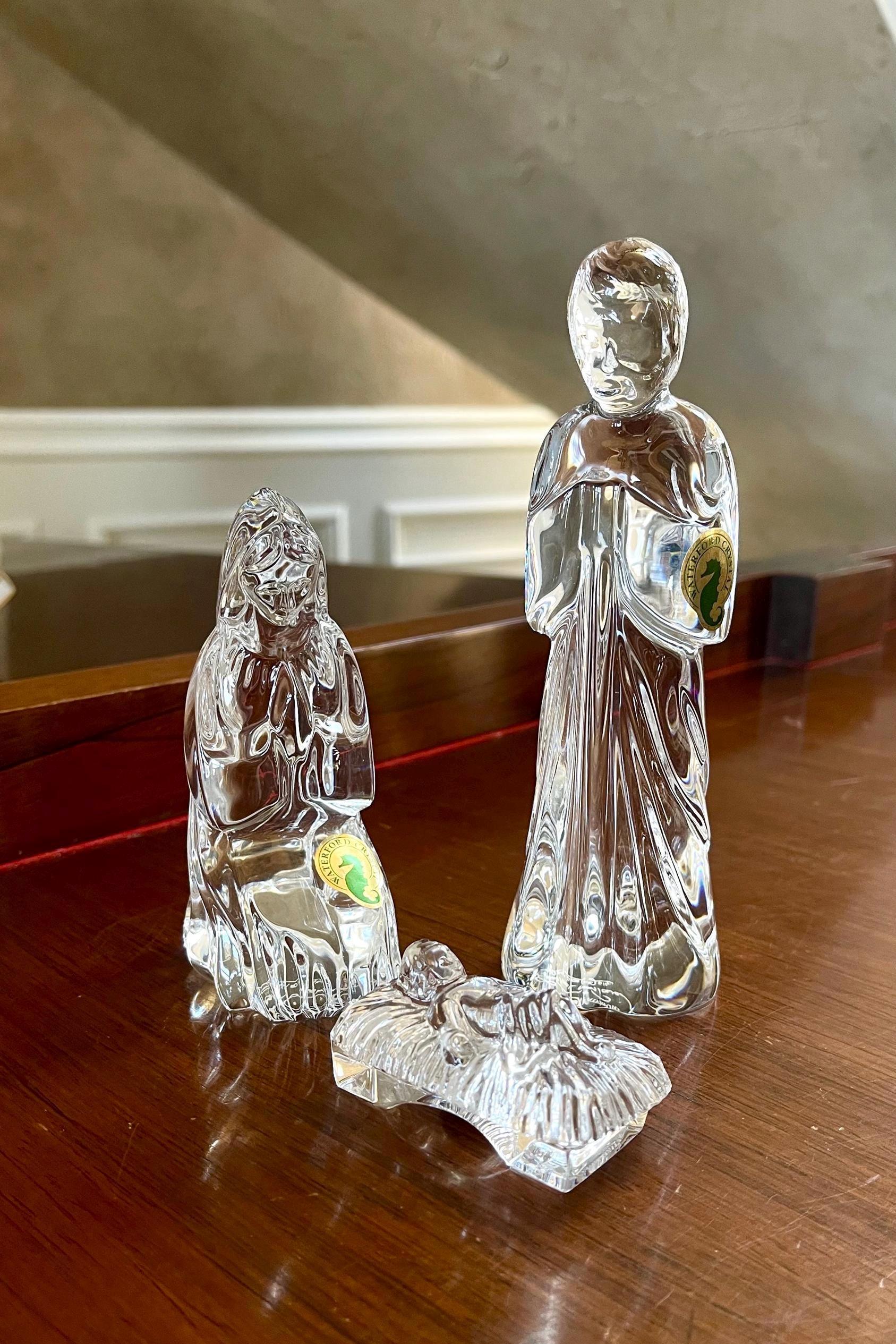 Waterford Crystal Nativity Set Figurines Signed by Tom Power