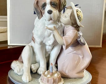 Lladro “A Birthday Kiss” 6632 Porcelain Figurine Mint Condition in
