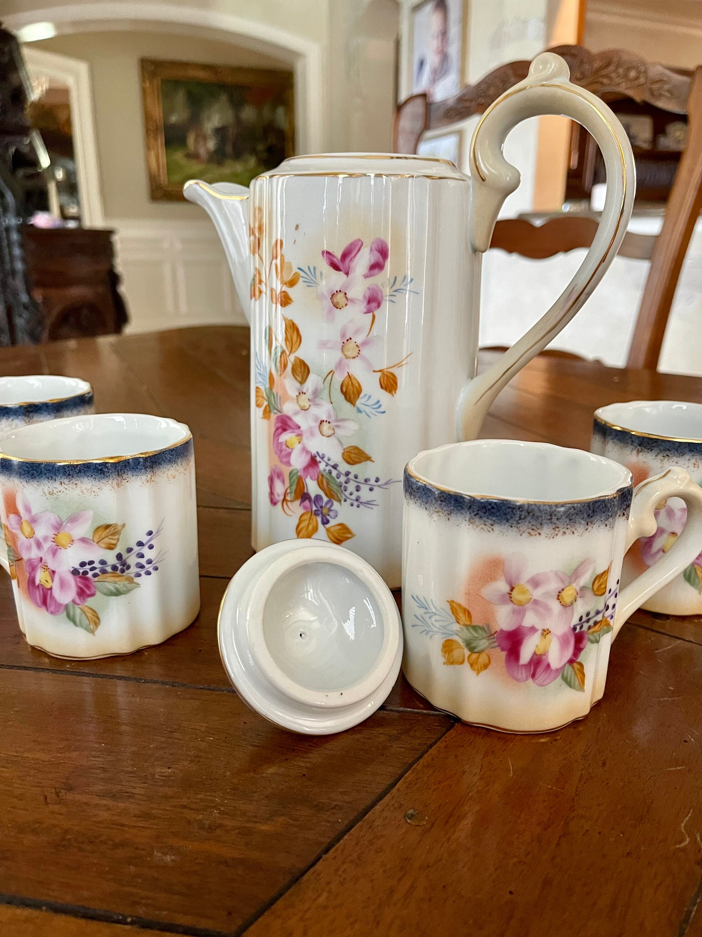 5 Pc. Set Vintage Victorian Style Porcelain Tea Set; Victorian Roses ...