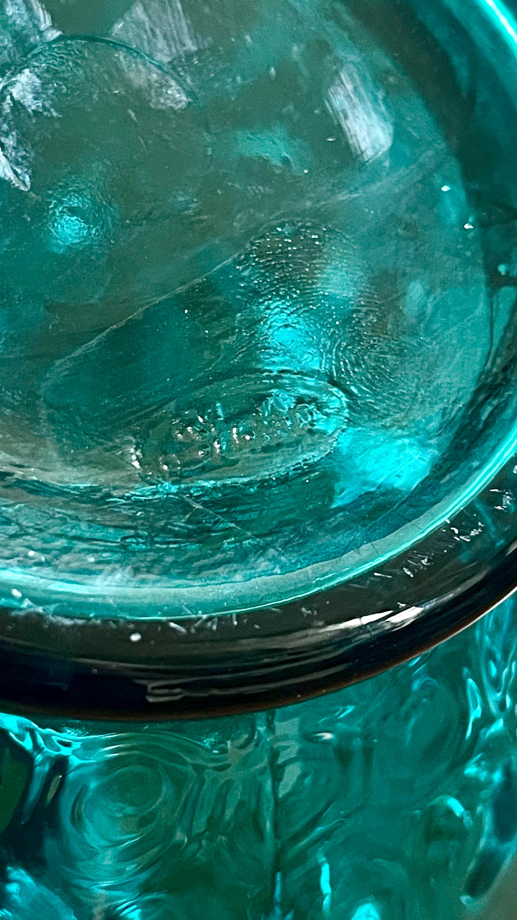Outstanding Fenton Glass 11” Coin Dot Optic Teal Royale Vase
