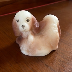 Fenton Glass Dogs Figurine Paperweight; Vintage Fenton Glass Dog