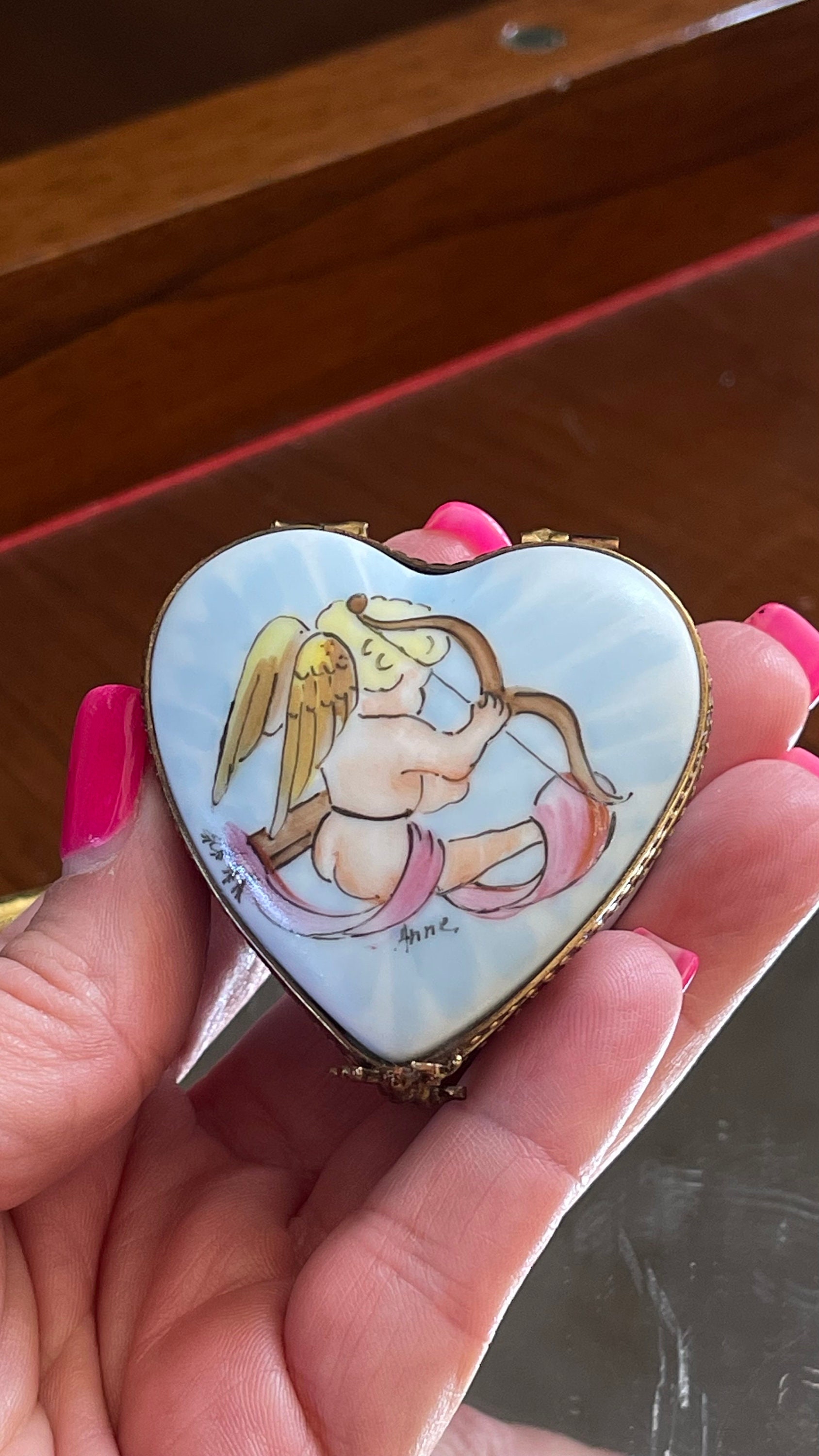Limoges Porcelain Heart Box; Limoges Trinket Box; Collectible Limoges; Limoges France;