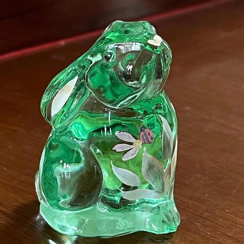 Fenton Glass Bunny - Etsy