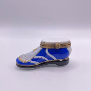 Limoges Porcelain Golf Shoe; Limoges Trinket Box; Collectible Limoges; Limoges France; Hand Painted