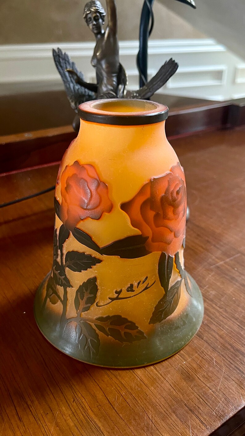 Bronze Art Deco Lamp With Art Glass Shade Lady on Eagle Bronze Lamp Art