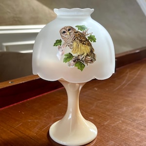 Vintage Westmoreland Glass Owl Fairy Lamp - Etsy