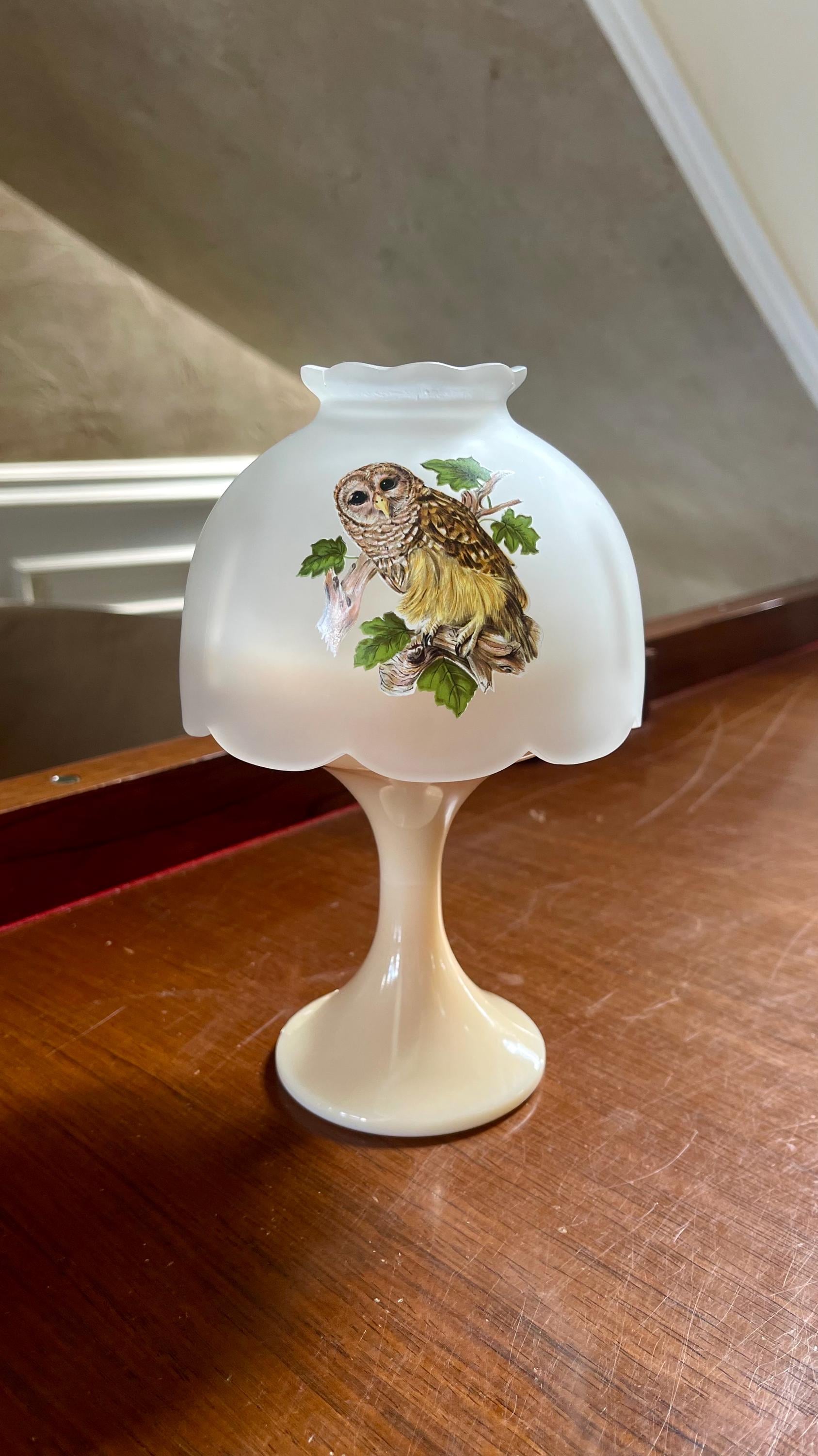 Vintage Westmoreland Glass Owl Fairy Lamp - Etsy