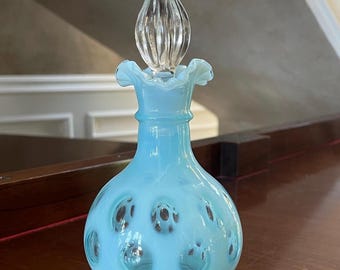 フェントン フレンチオパールセント コインドット 蓋無し香水瓶・花瓶 フェントン フレンチオパールセント コインドット 蓋無し香水瓶