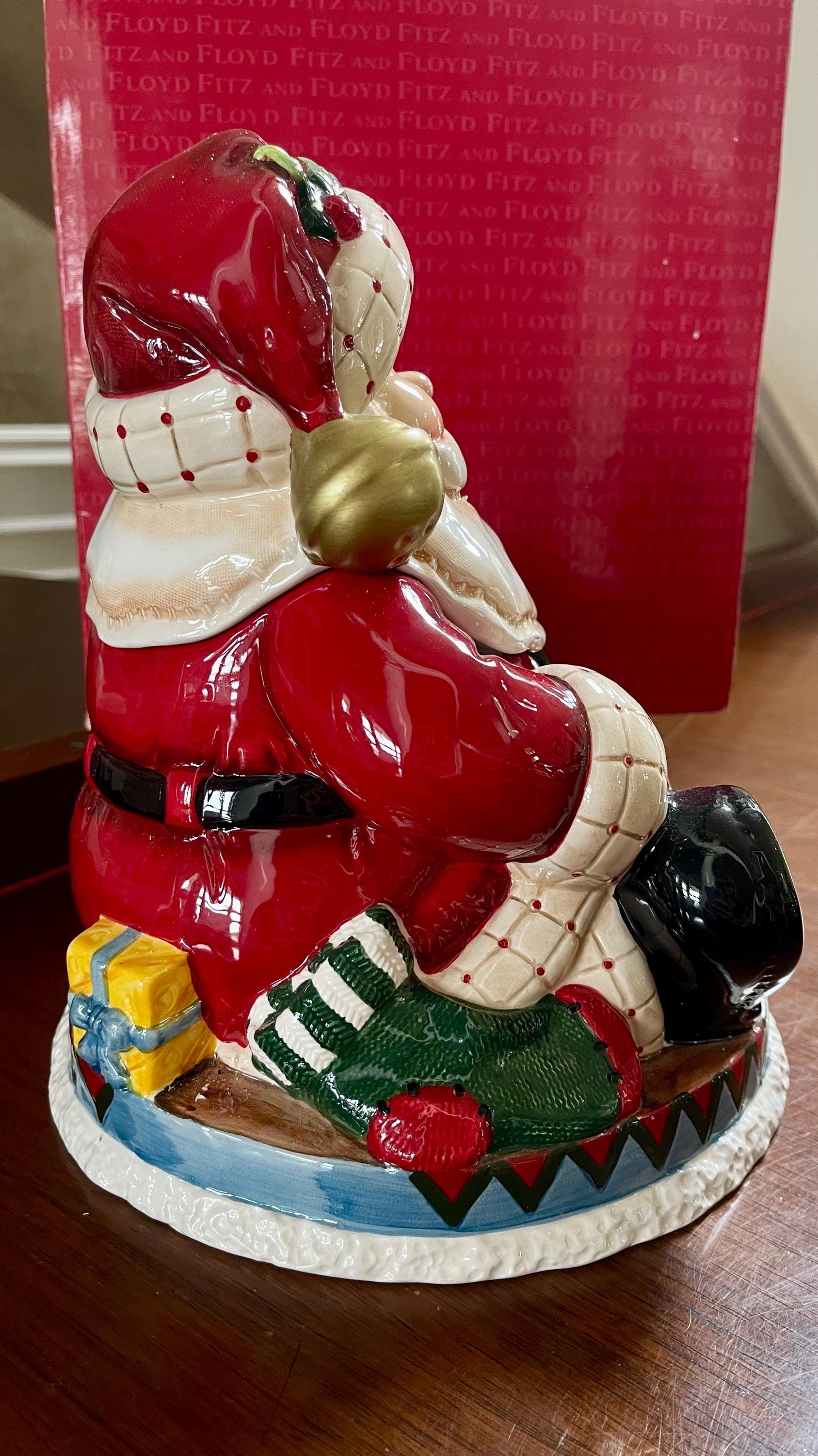 Fitz & Floyd Fireplace Santa Cookie Jar Mint Condition - Etsy Israel