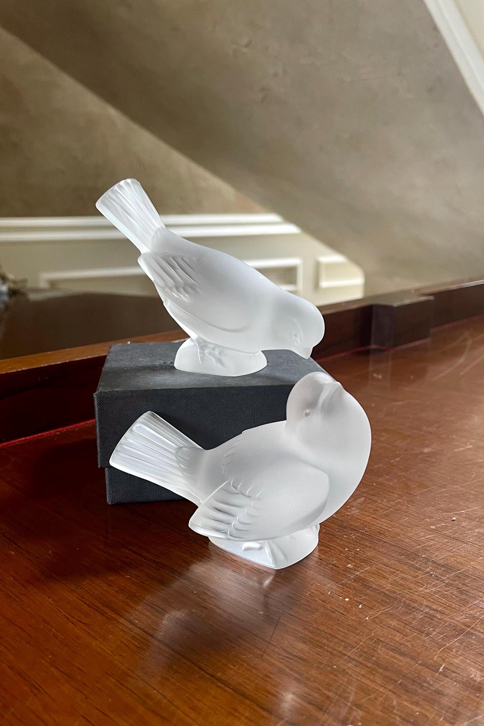 Pair of Lalique Crystal Large Birds; Lalique Sparrow - Etsy