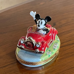 Limited Edition Mickey Mouse Red Car Limoges Box; Artoria; Limoges Trinket Box; Collectible Limoges; Limoges France; Disney