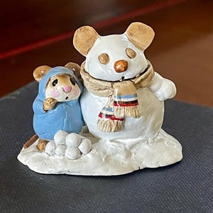 Wee Forest Folk Snow Mouse and Friend 1982 Annette Petersen