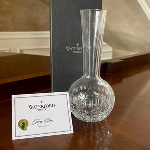 Waterford Crystal Caroline 8” Single Stem Bubble Vase; Water Stained As Is