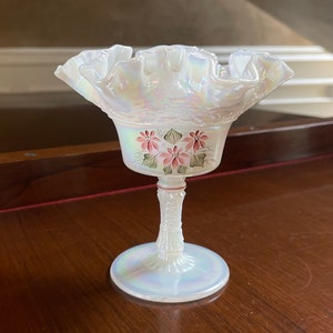 Vintage Fenton Hand Painted Compote