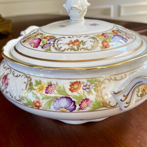 Schumann Bavaria Empress Dresden Flowers Round Covered Vegetable Bowl ...