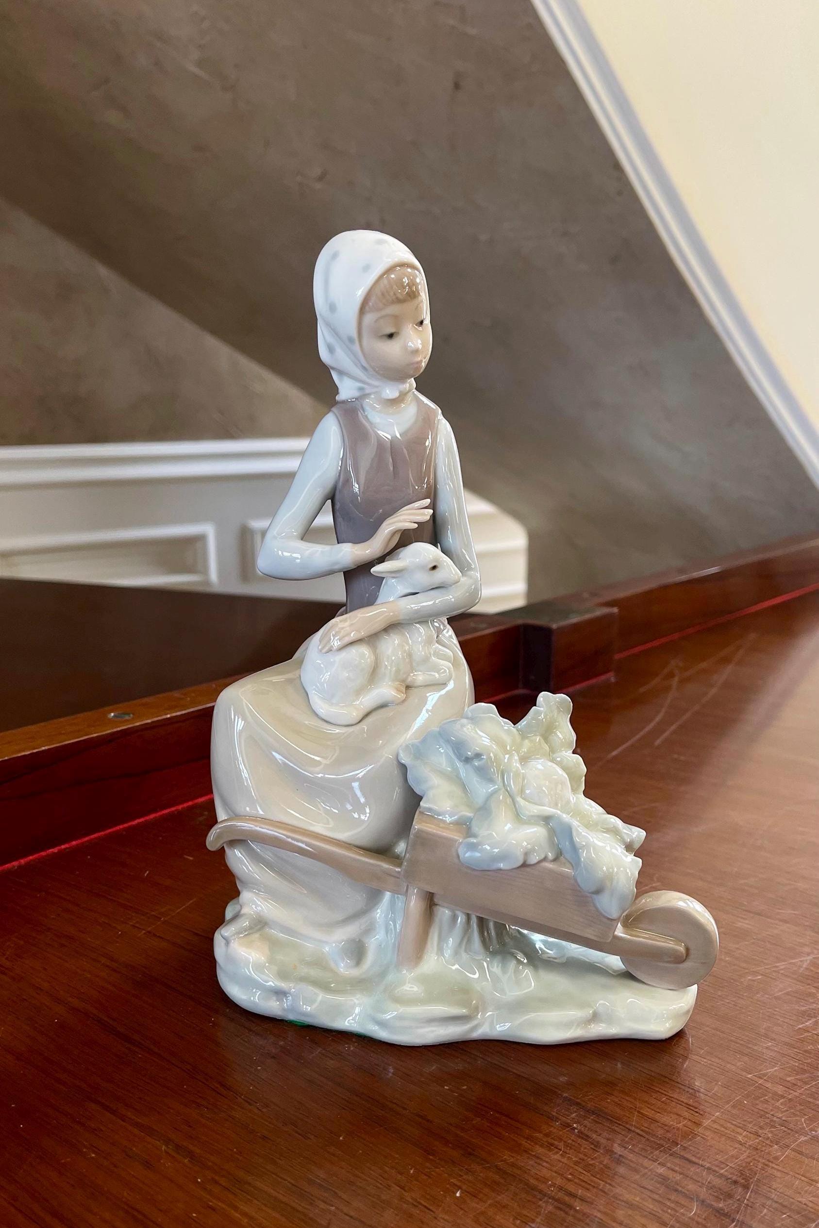 Lladro Girl With Lamb #4816 Porcelain Figurine - Etsy