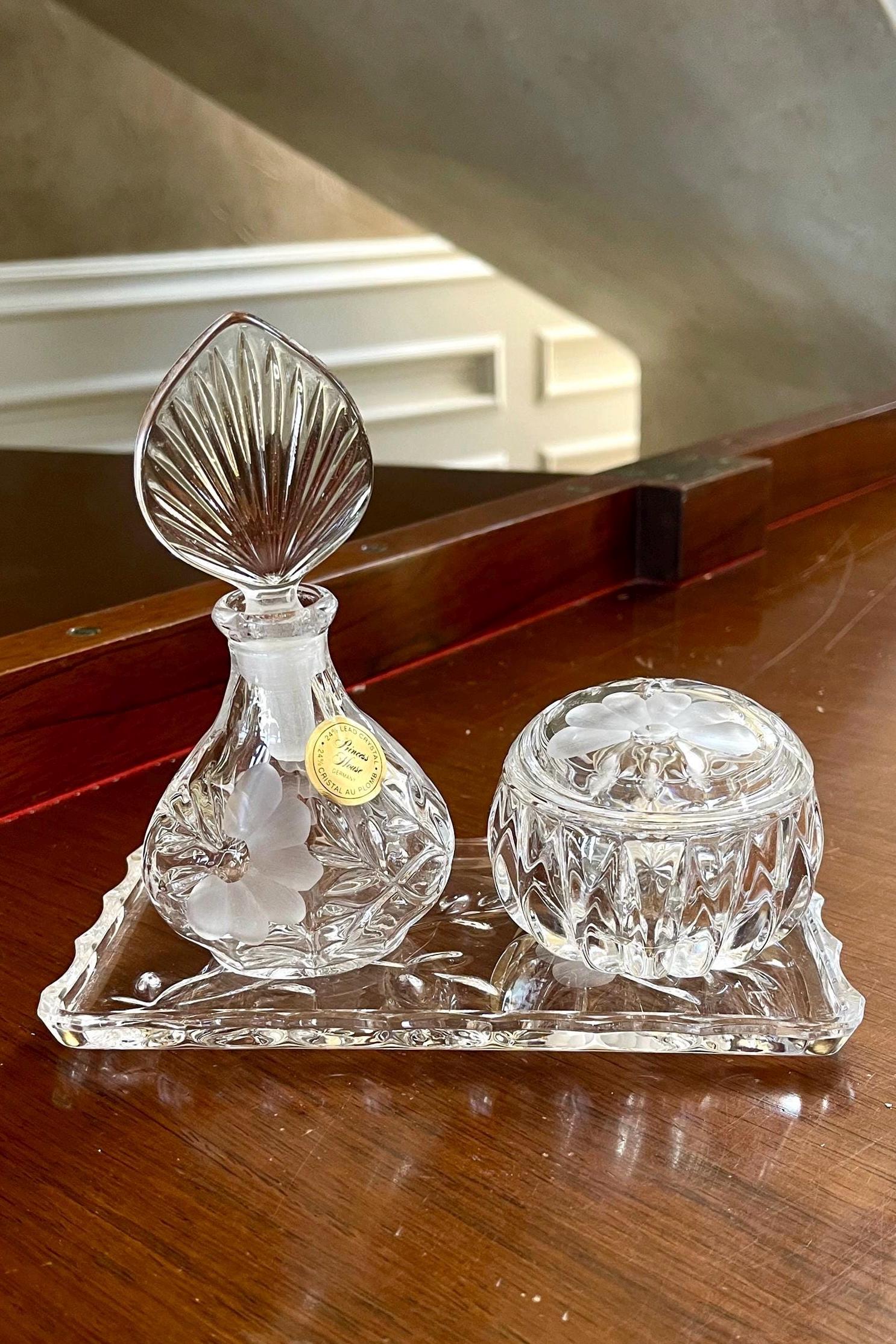 Vintage crystal perfume bottles made in germany - Etsy 日本