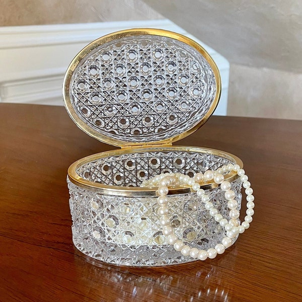 Large Lead Crystal Jewelry Box Etsy