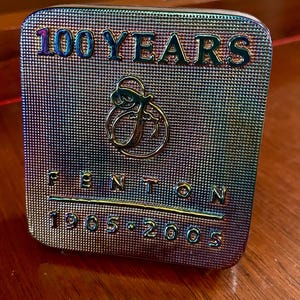 Fenton Carnival Glass 100 Years Logo Dealer Sign; Collectible 100 Anniversary Fenton Glass; Art Glass
