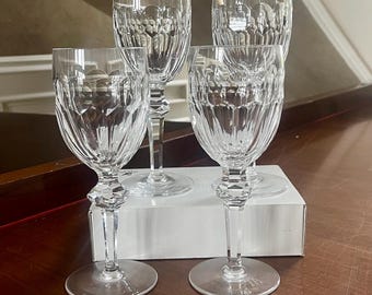 Set di 4 bicchieri da vino Claret Waterford Crystal Curraghmore; bicchieri vintage Waterford, prodotti in Irlanda.