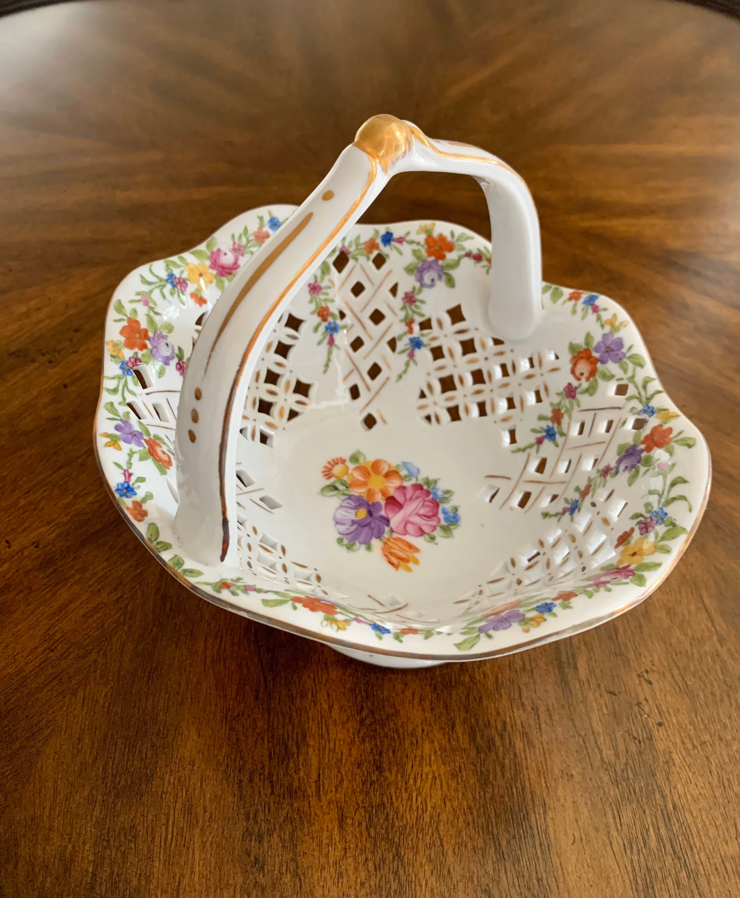 Dresden Porcelain Basket - Etsy