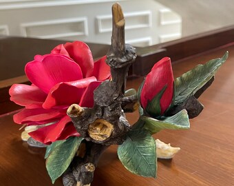 Large 10” Wide Franklin Mint 1987 the American Glory Rose on