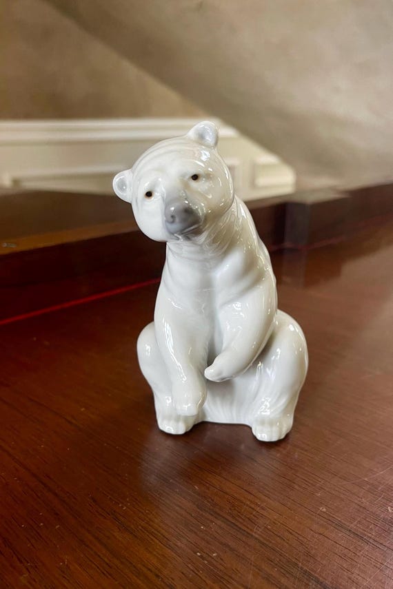 Lladro Resting Polar Bear Porcelain Figurine; Lladro Polar Bear - Etsy