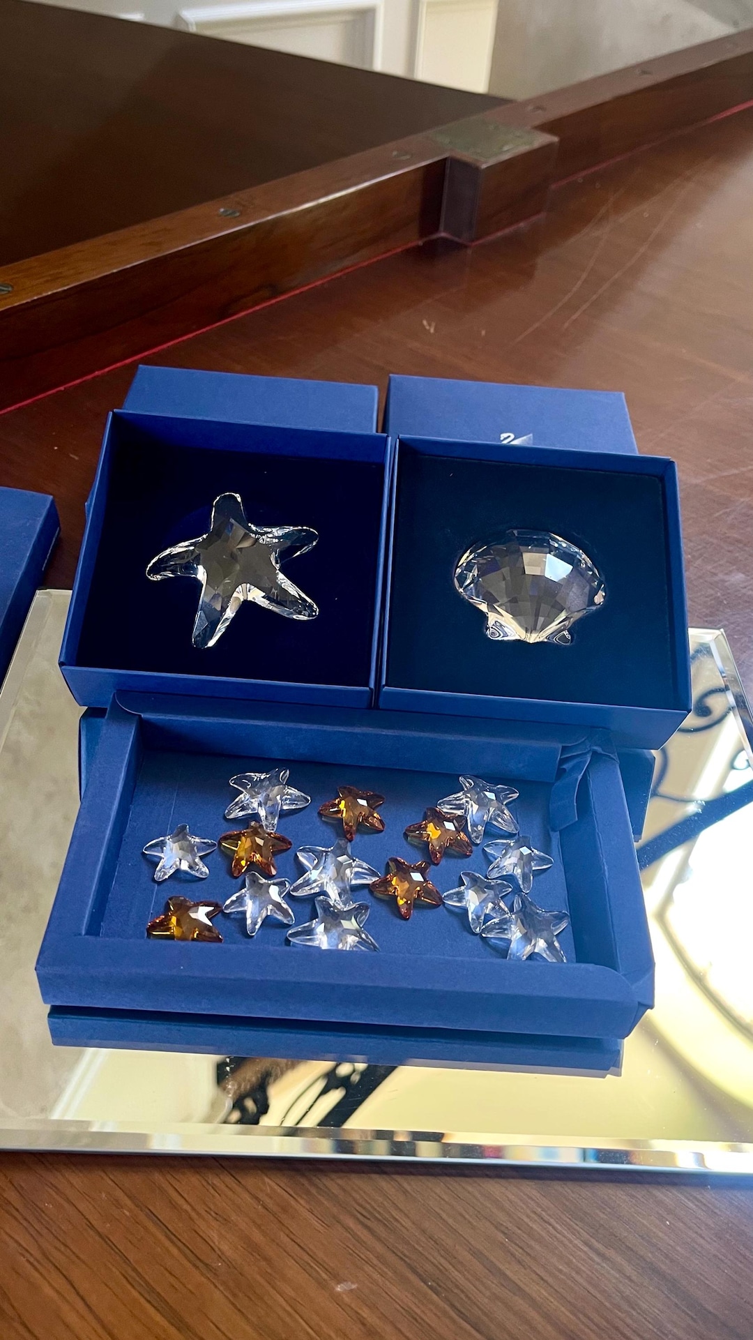 Swarovski Crystal Starfish, Sea Shell and Set of Mini Starfish