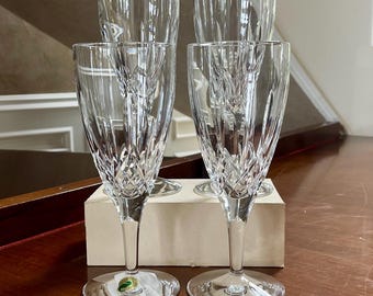 Juego de 4 vasos de cristal Waterford Lismore Traditions para bebidas heladas; vasos Waterford Lismore fabricados en Irlanda.