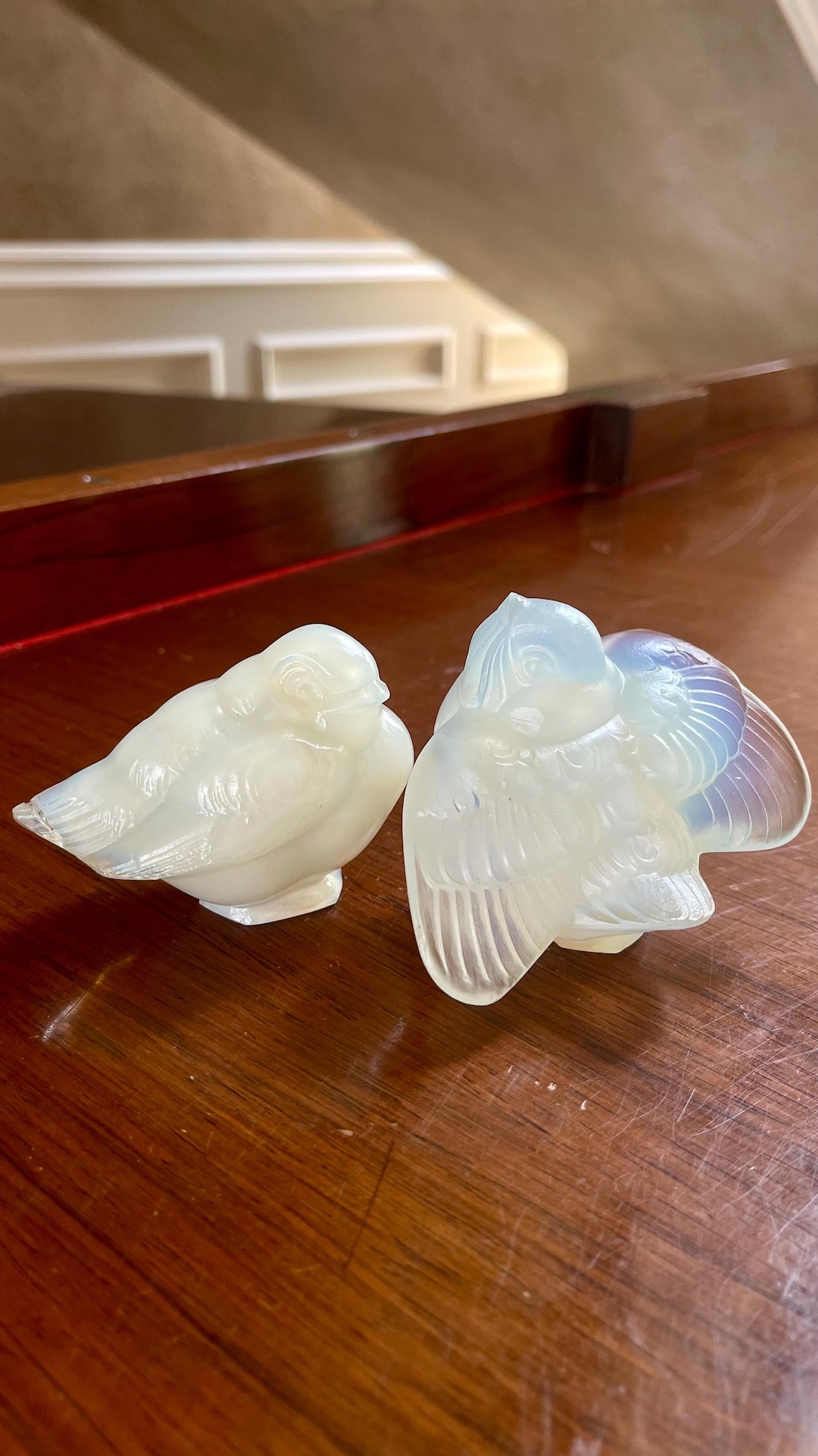 Pair of Sabino Art Glass France Opalescent Birds - Etsy