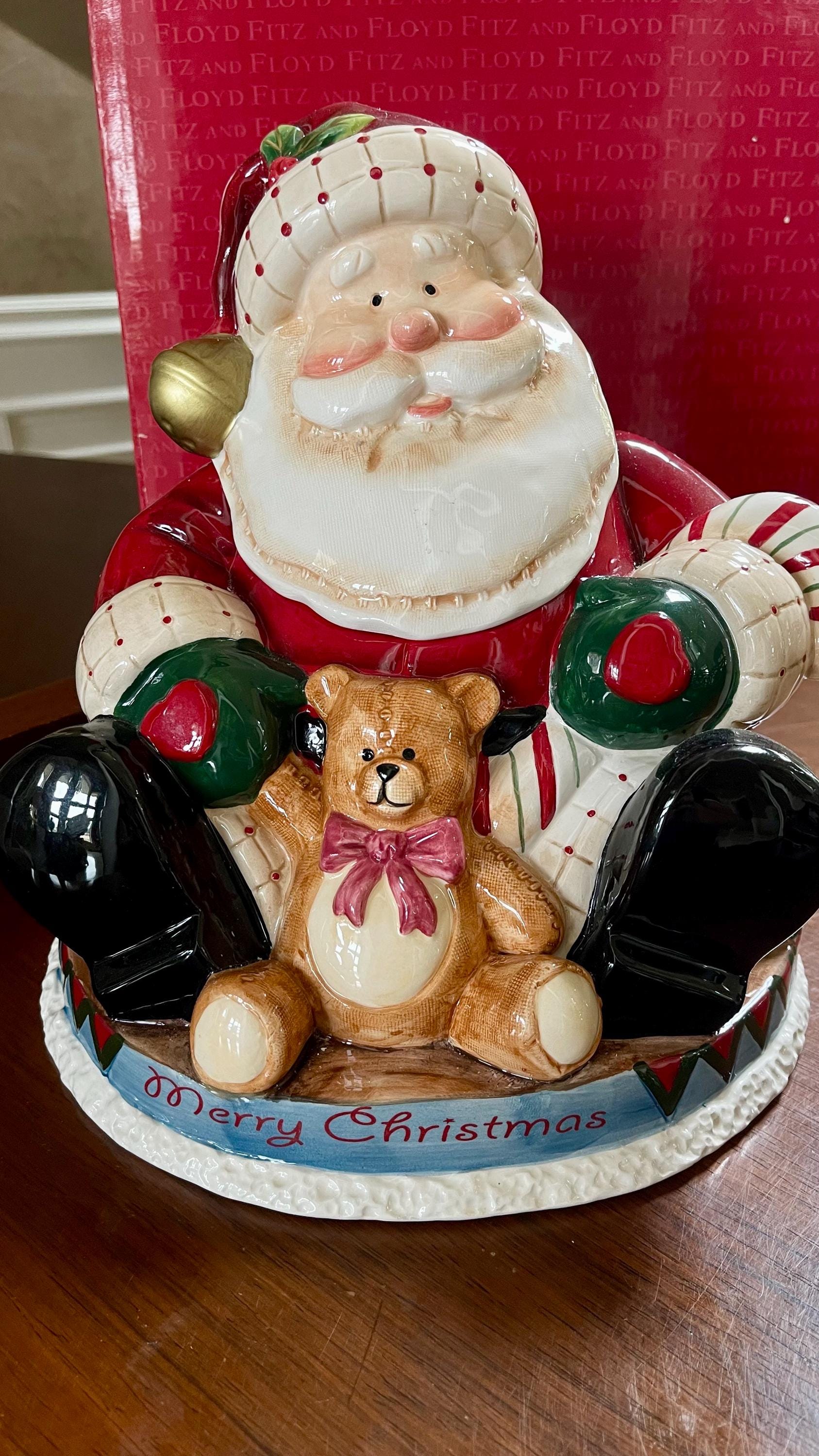 Fitz & Floyd Fireplace Santa Cookie Jar Mint Condition - Etsy Israel