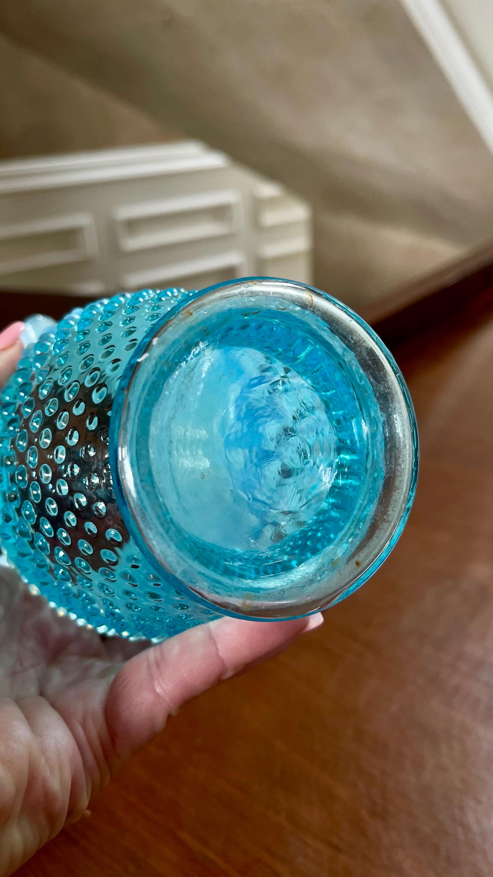 フェントン ブルー オパールセント 6 インチ ホブネイル 花瓶