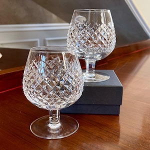 Pair Of Waterford Crystal Alana Balloon Brandy Snifter Glasses 12 oz.; Vintage Waterford Glasses Made in Ireland