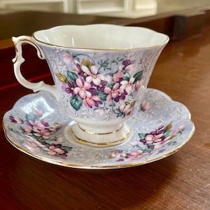 Royal Albert Festival Series “Apollo” Footed Cup and Saucer; Bone China Cup and Saucer