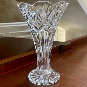 Waterford Crystal 10” Vase; Waterford Flower Vase Water Stained As Is