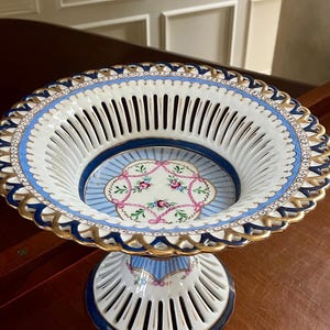 Porcelain Compote; Vintage Porcelain Dish; Vintage Compote; Dresden Style