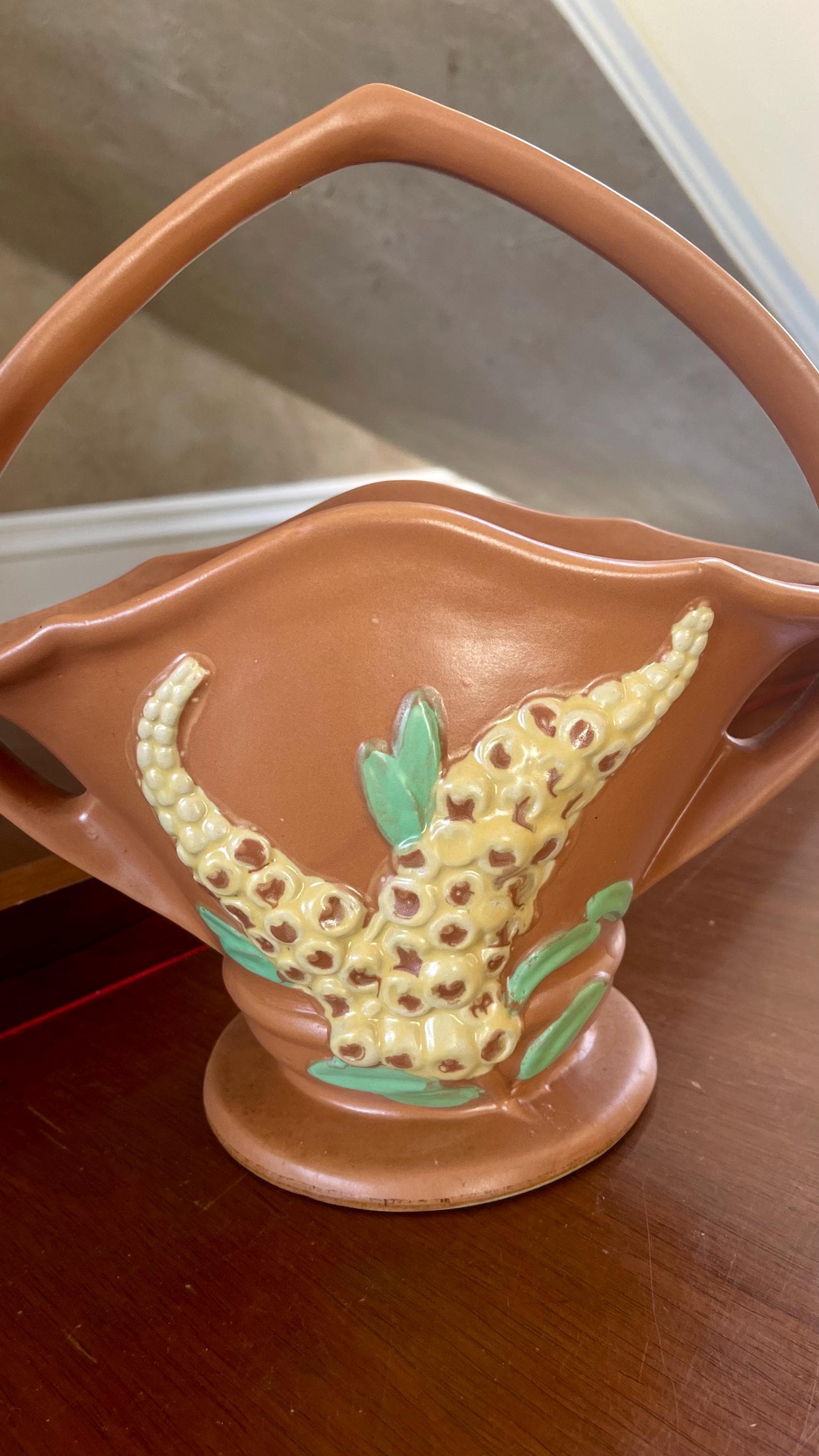 Vintage Roseville Pottery Brown Foxglove 375-12” Basket - Etsy
