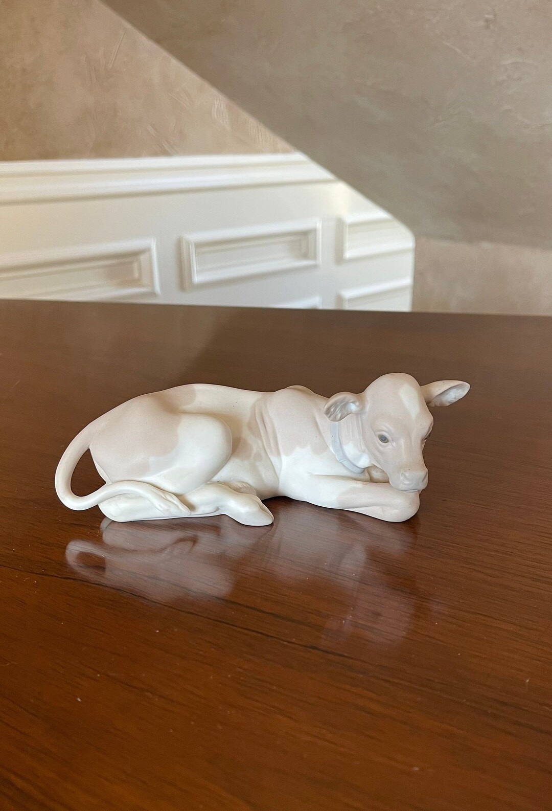 Lladro 1977 Nativity Scene Cow Porcelain Figurine Matte Finish Etsy