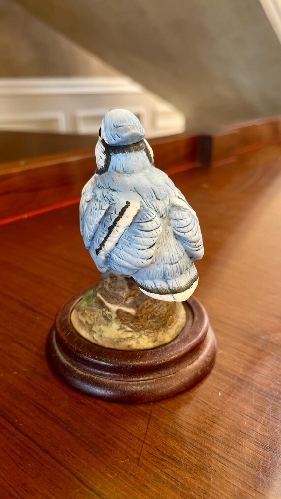 Andrea by Sadek Blue Jay Bird Figurine With Base - Etsy