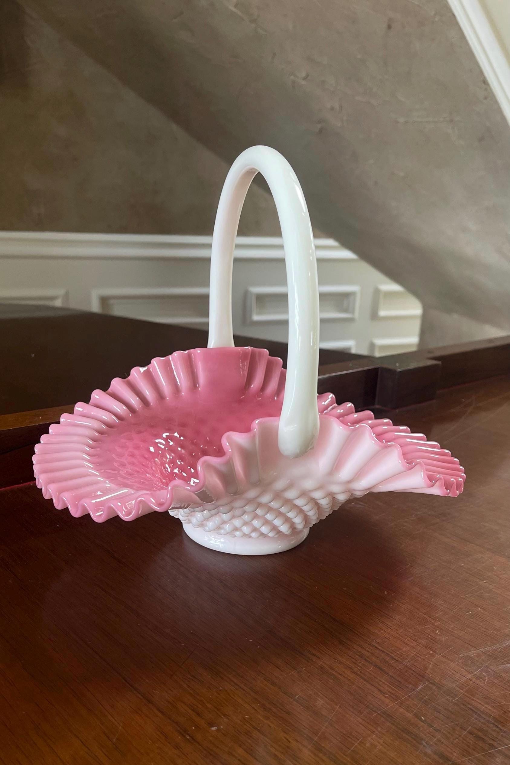 Fenton Pink Basket - Etsy