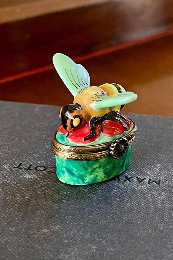 Amazon.co.jp: 本物のフランス製磁器手描きかわいいミニチュア小物入れ