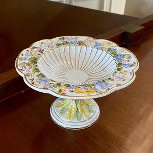 Capodimonte Style Compote; Capodimonte Porcelain