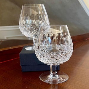 Pair Of Waterford Crystal Colleen Large Balloon Brandy Snifter Glasses 12 oz.; Vintage Waterford Glasses Made in Ireland Four Pair Available
