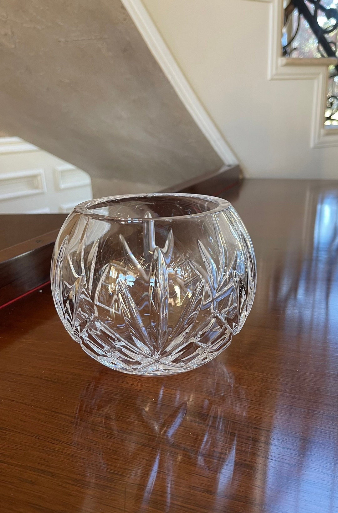 Hand Cut Lead Crystal Rose Bowl Crystal Candleholder Crystal Potpourri