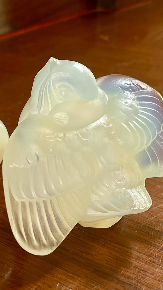 Pair of Sabino Art Glass France Opalescent Birds - Etsy