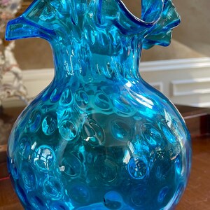 Fenton Ruffled Art Glass Coin Dot Optic Pitcher; Vintage Fenton - Etsy