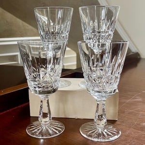 SET OF 4 Waterford Crystal Kylemore Water Goblet Glasses; Vintage Waterford Glasses Made in Ireland